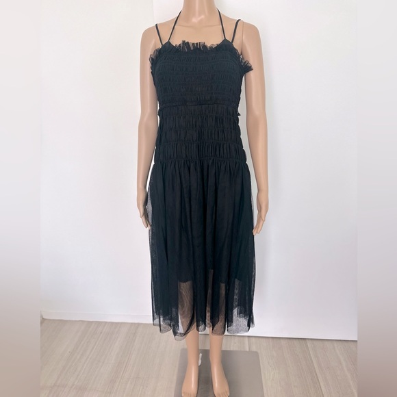 ANTHROPOLOGIE NWT Strappy Tulle Dress Size SP. (BLACK) - Picture 12 of 15